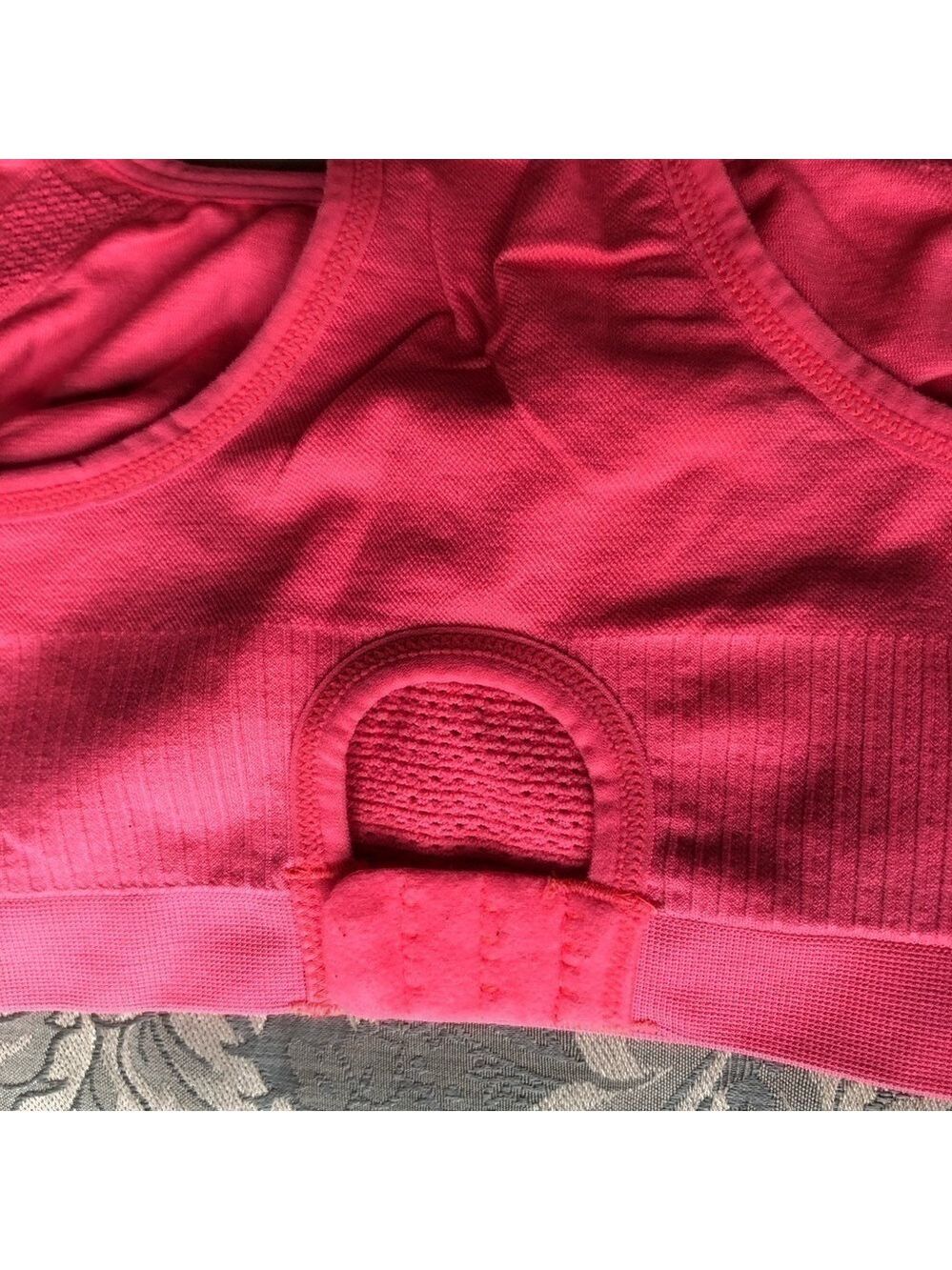 Neon coral medium impact racer back sports bra size medium - Picture 11 of 13